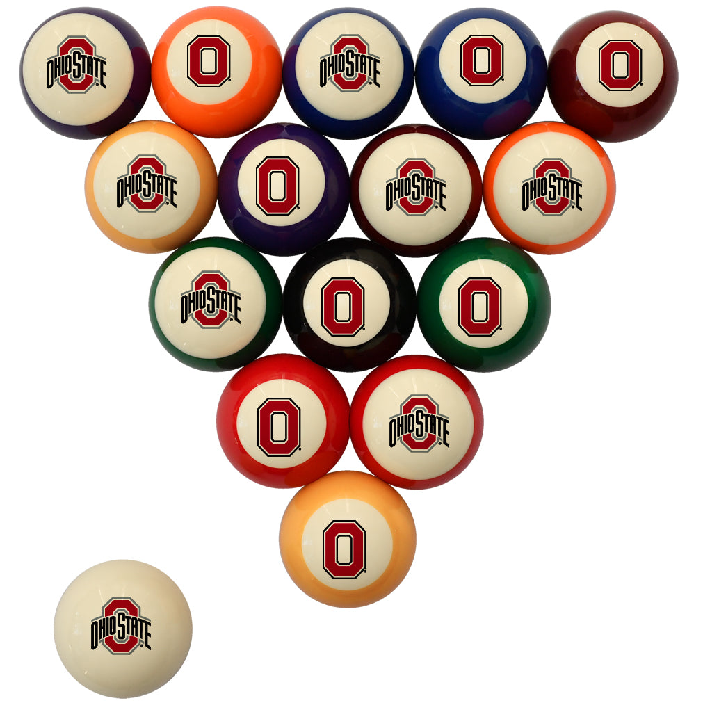 OHIO STATE STANDARD COLOR NUMBERED BILLIARD BALL SET STANDARD COLOR BILLIARD BALL SET - OSUBBSSTD