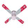 OHIO STATE CEILING FAN - 42'' SCARLET/GRAY - OSUFAN100-42