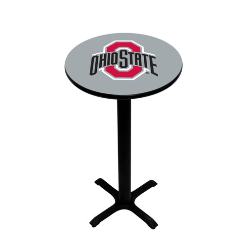 OHIO STATE PEDESTAL PUB TABLE GRAY - OSUPTB105