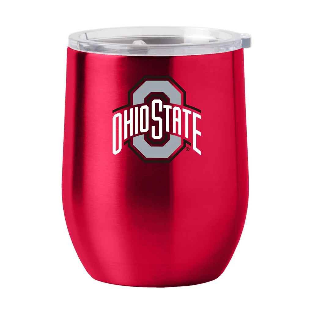 Ohio State Buckeyes Travel Tumbler 16oz Stainless Steel Curved - Logo Brands
