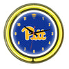 PITTSBURGH NEON WALL CLOCK - 14'' BLUE FACE / YELLOW NEON - PITNWC300-14