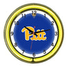 PITTSBURGH NEON WALL CLOCK - 18'' BLUE FACE / YELLOW NEON - PITNWC300-18