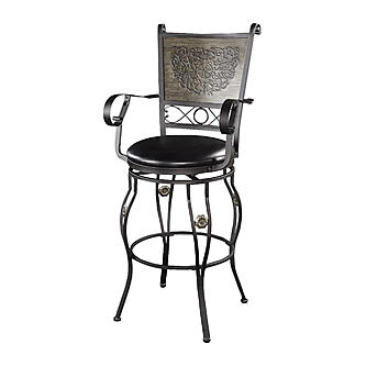 Powell D1062B17BS Ellie Big & Tall Barstool  black & Grey