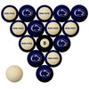 PENN STATE SCHOOL COLOR NUMBERED BILLIARD BALL SET NAVY BLUE SOLID/NAVY BLUE STRIPE - PSUBBS100N