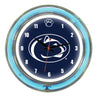 PENN STATE NEON WALL CLOCK - 14'' NAVY FACE / BLUE NEON - PSUNWC100-14