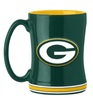 Green Bay Packers Coffee Mug 14oz Sculpted Relief Team Color - Logo Brands