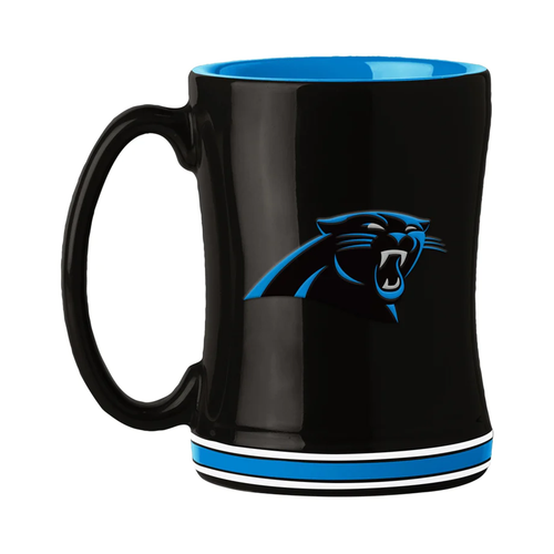 Carolina Panthers Coffee Mug 14oz Sculpted Relief Team Color - Logo Brands