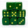 Role 4 Initiative Llc -   8Ct Dice Set: 18Mm D6: Opaque Dark Green With Yellow