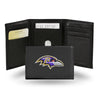 Baltimore Ravens Wallet Trifold Leather Embroidered - Rico Industries