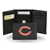Chicago Bears Wallet Trifold Leather Embroidered - Rico Industries