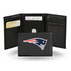 New England Patriots Wallet Trifold Leather Embroidered - Rico Industries