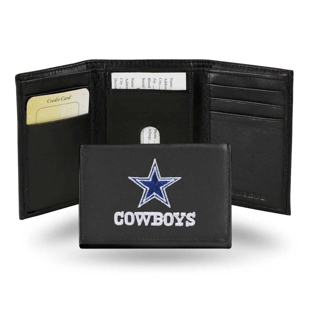 Dallas Cowboys Wallet Trifold Leather Embroidered - Rico Industries