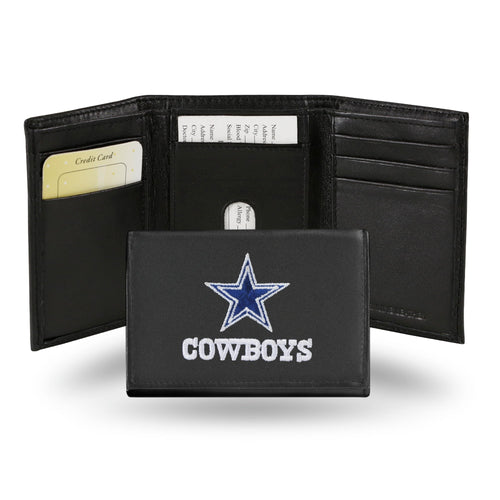 Dallas Cowboys Wallet Trifold Leather Embroidered - Rico Industries