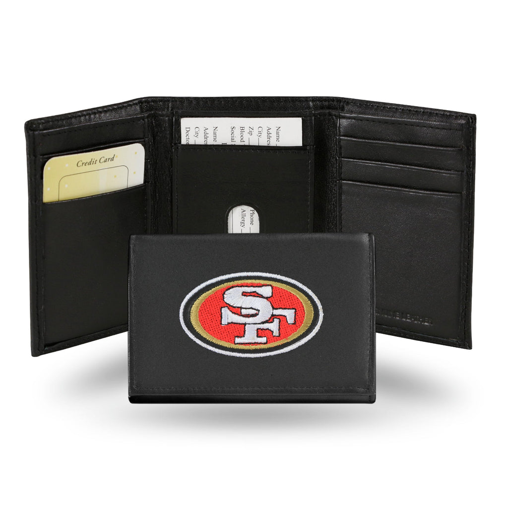 San Francisco 49ers Wallet Trifold Leather Embroidered - Rico Industries