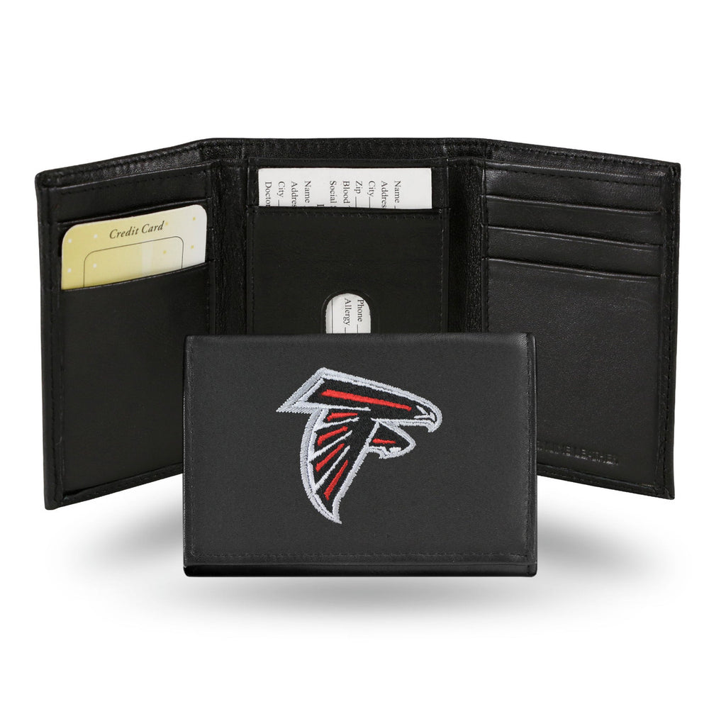 Atlanta Falcons Wallet Trifold Leather Embroidered - Rico Industries