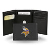 Minnesota Vikings Wallet Trifold Leather Embroidered - Rico Industries