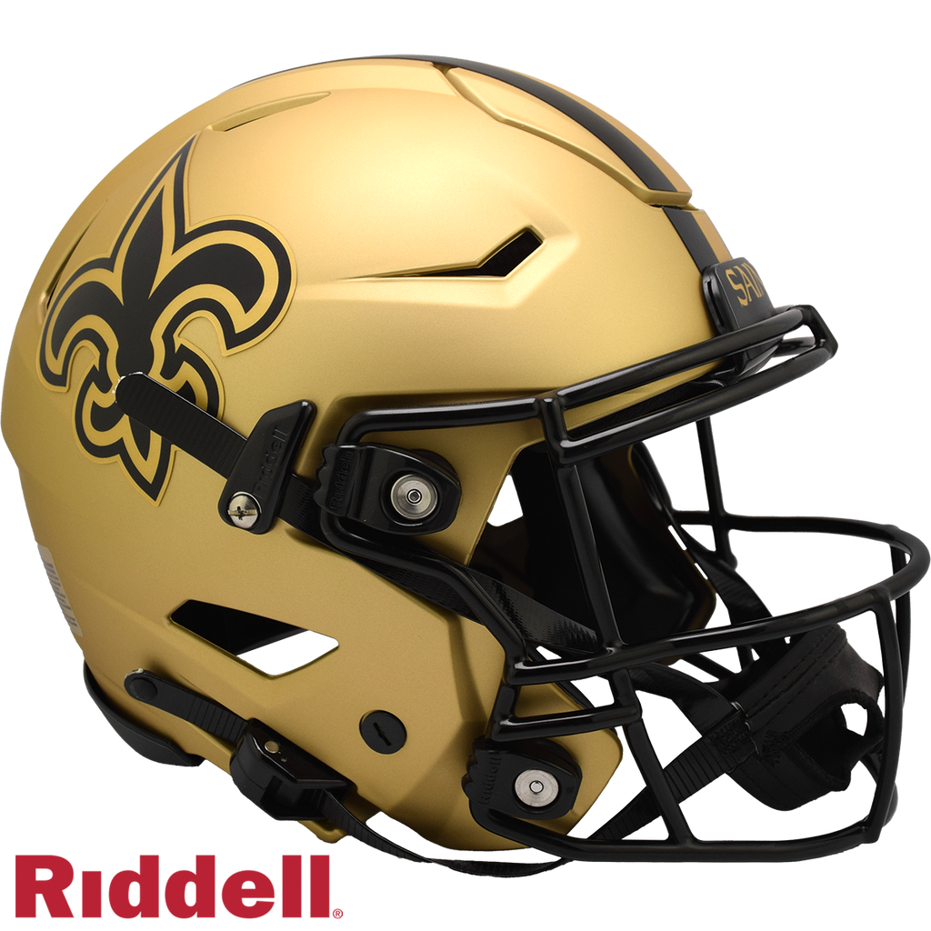 New Orleans Saints Helmet Riddell Authentic Full Size SpeedFlex Style Rave Alternate - Riddell