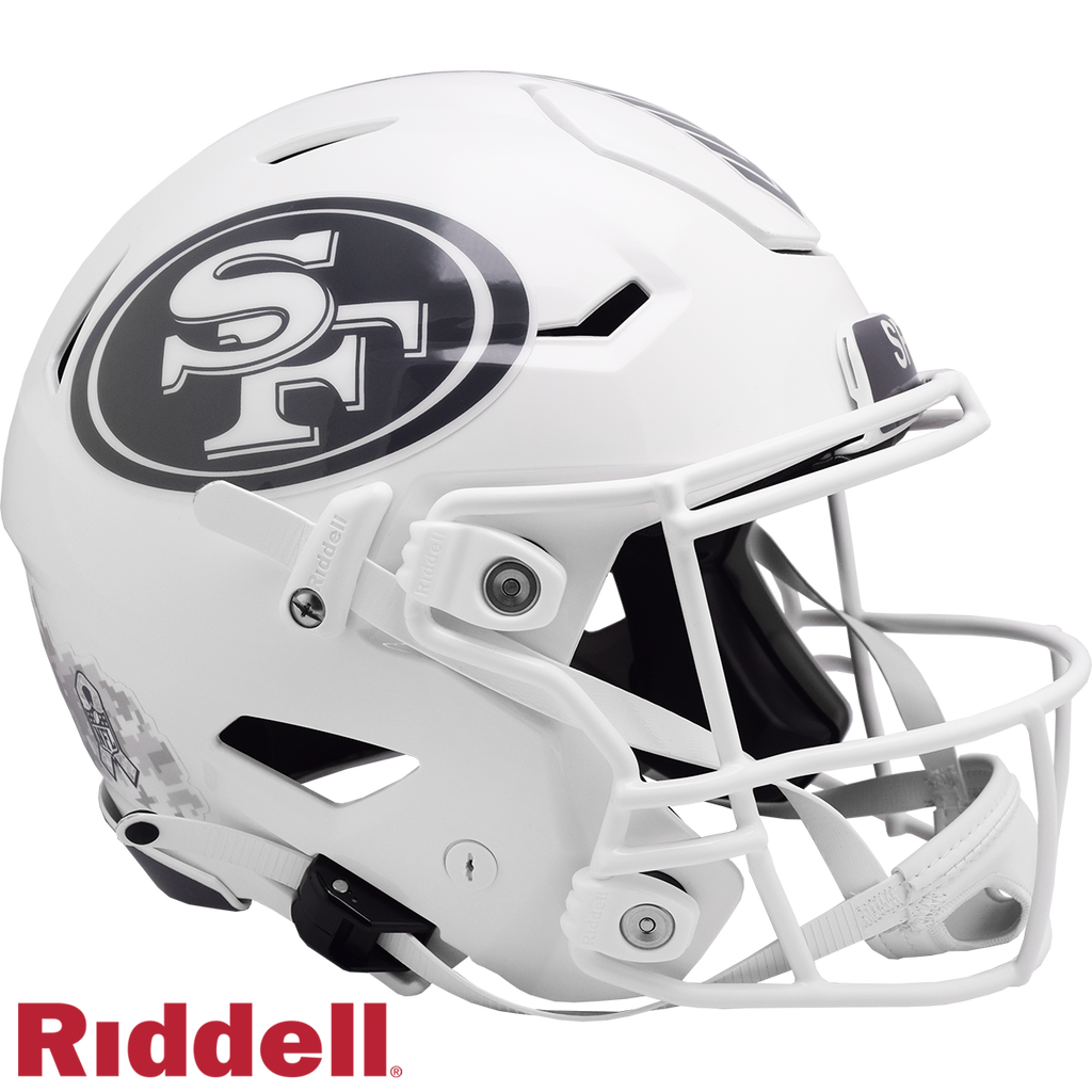 San Francisco 49ers Helmet Riddell Authentic Full Size SpeedFlex Style Salute To Service 2024 - Riddell
