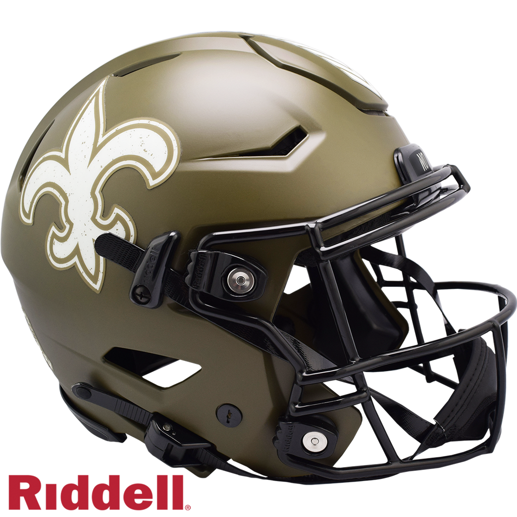 New Orleans Saints Helmet Riddell Authentic Full Size SpeedFlex Style Salute To Service - Riddell