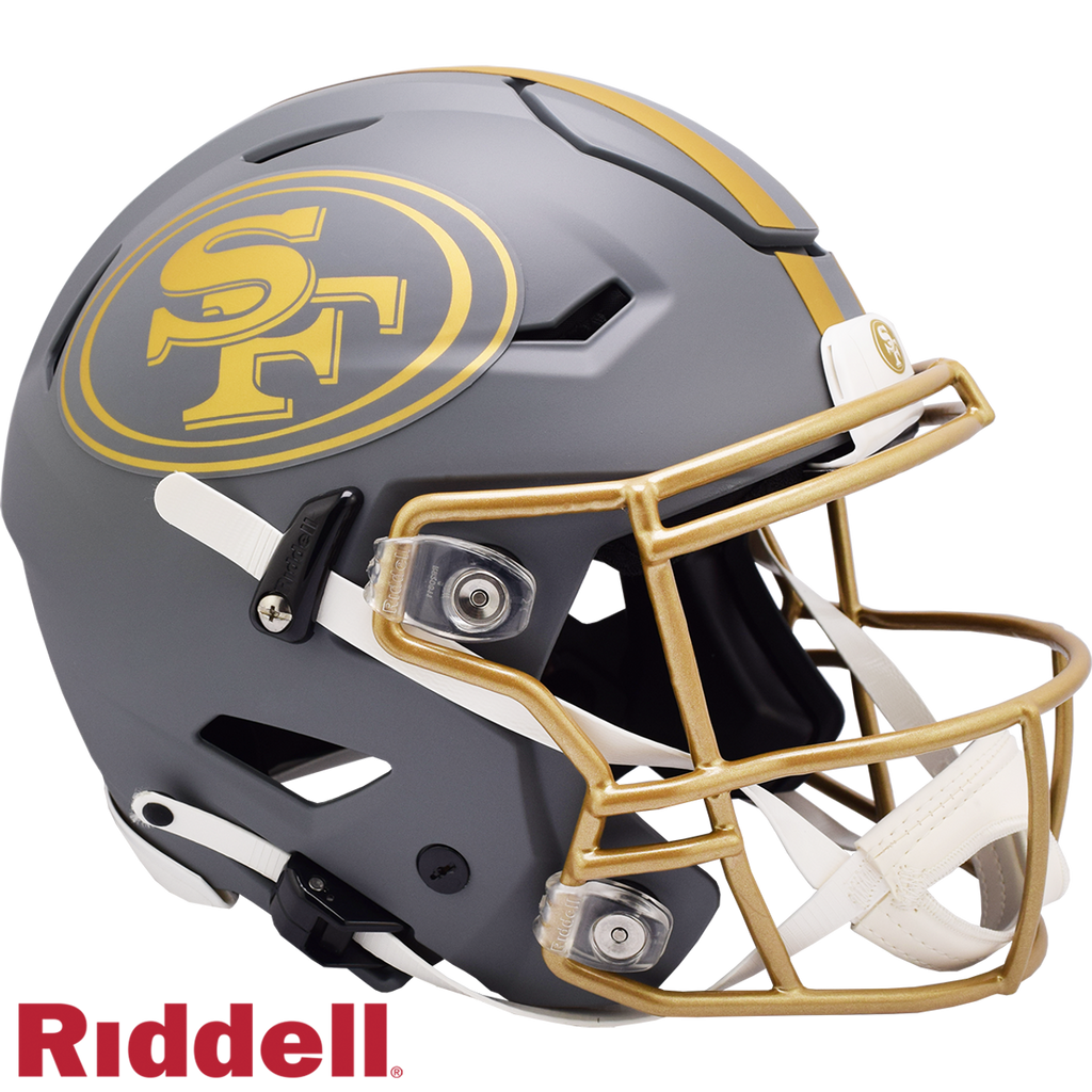 San Francisco 49ers Helmet Riddell Authentic Full Size SpeedFlex Style Slate Alternate - Riddell