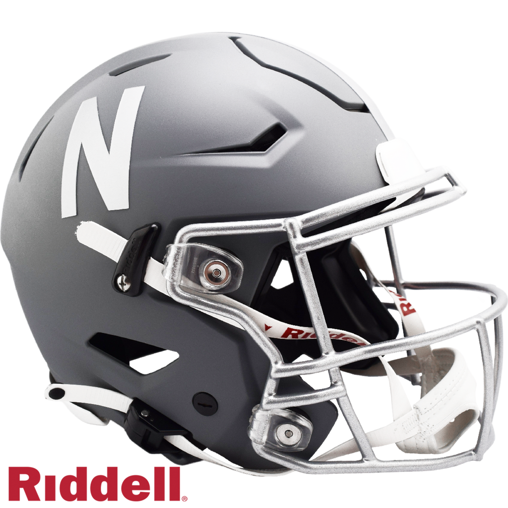 Nebraska Cornhuskers Helmet Riddell Authentic Full Size SpeedFlex Style Slate Alternate - Riddell