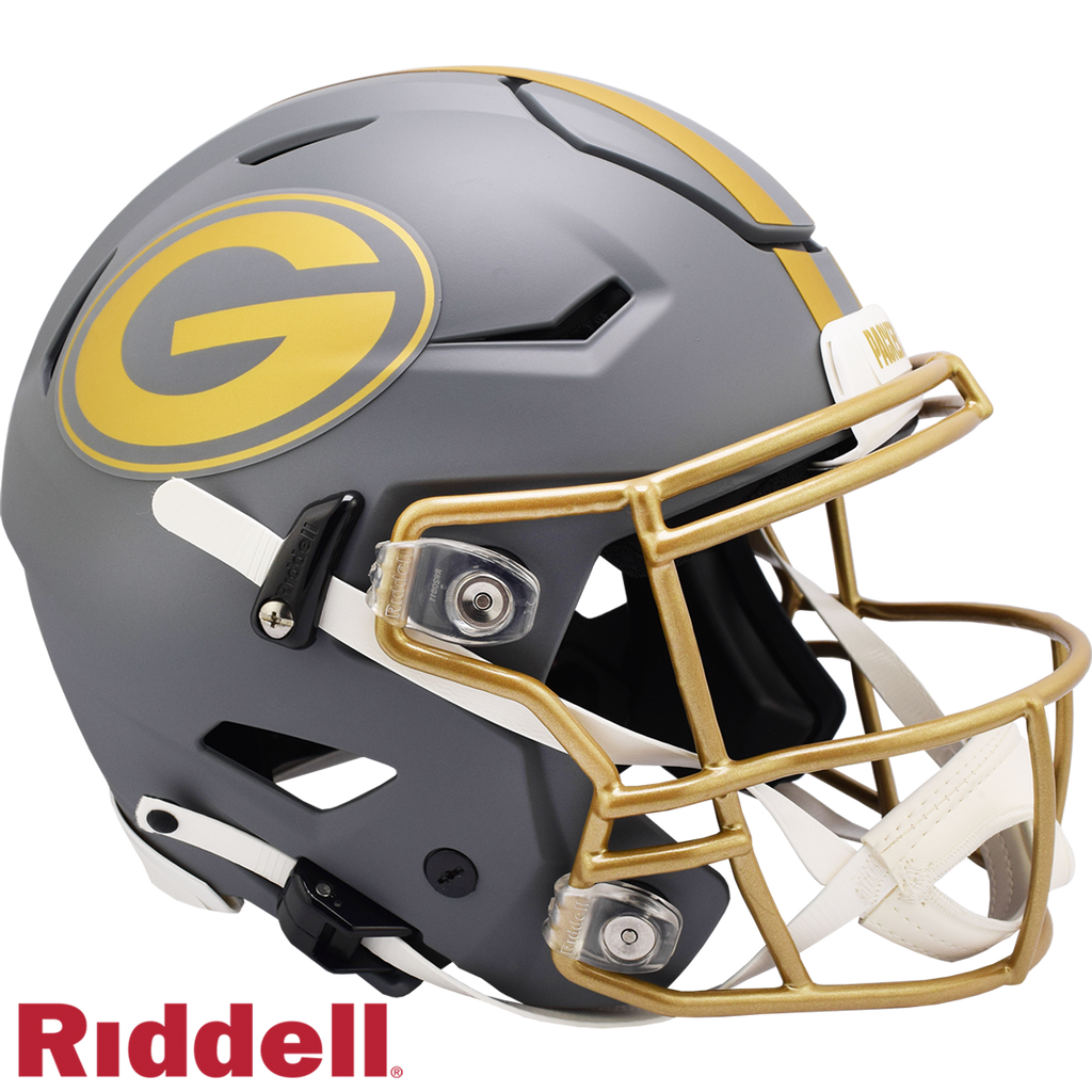 Green Bay Packers Helmet Riddell Authentic Full Size SpeedFlex Style Slate Alternate - Riddell