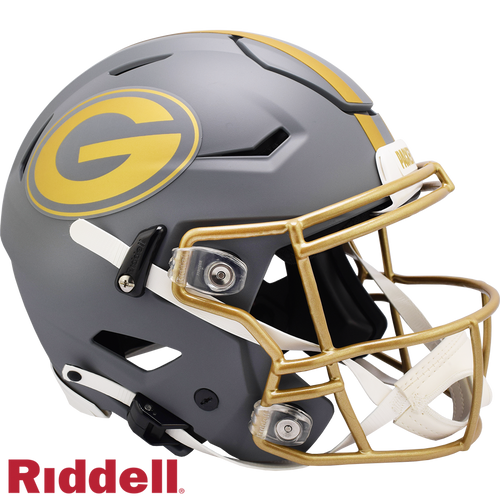 Green Bay Packers Helmet Riddell Authentic Full Size SpeedFlex Style Slate Alternate - Riddell