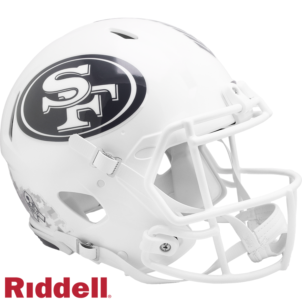 San Francisco 49ers Helmet Riddell Authentic Full Size Speed Style Salute To Service 2024 - Riddell