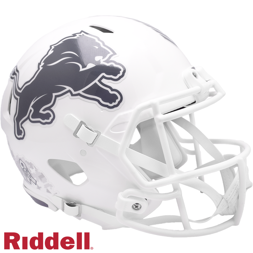 Detroit Lions Helmet Riddell Authentic Full Size Speed Style Salute To Service 2024 - Riddell