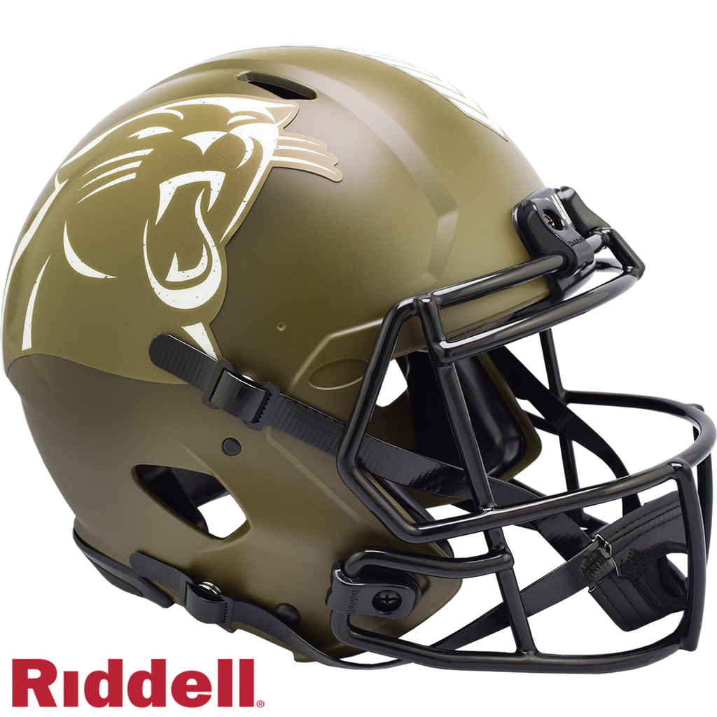 Carolina Panthers Helmet Riddell Authentic Full Size Speed Style Salute To Service - Riddell