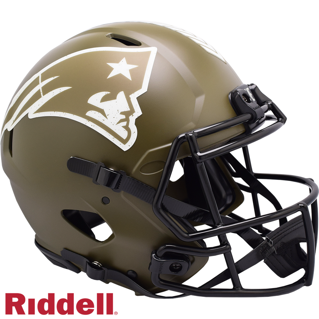 New England Patriots Helmet Riddell Authentic Full Size Speed Style Salute To Service - Riddell