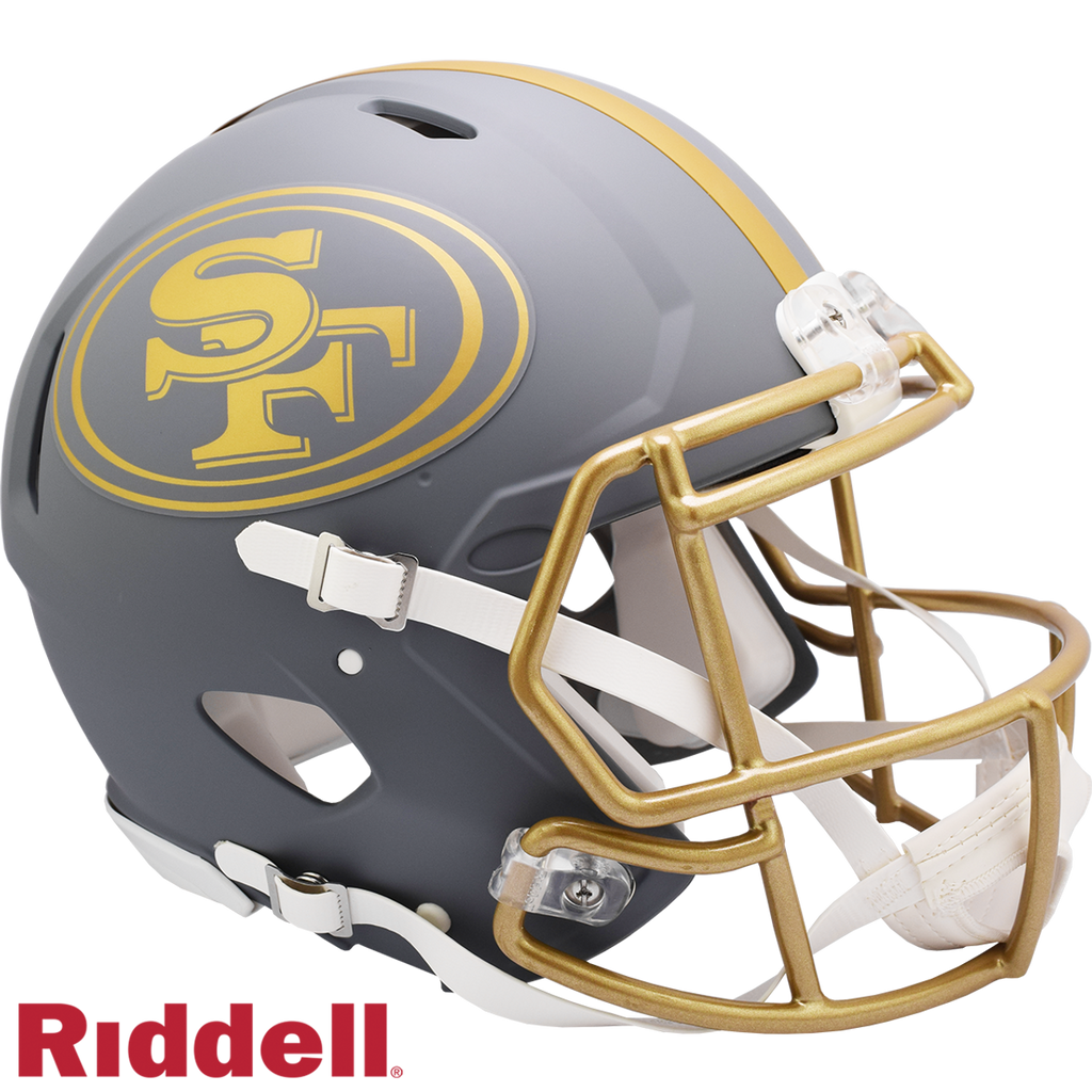 San Francisco 49ers Helmet Riddell Authentic Full Size Speed Style Slate Alternate - Riddell