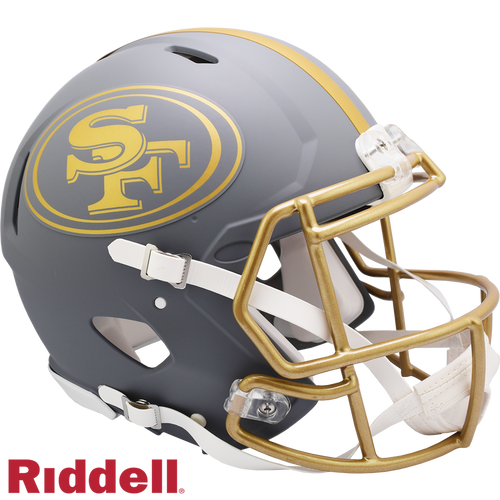 San Francisco 49ers Helmet Riddell Authentic Full Size Speed Style Slate Alternate - Riddell