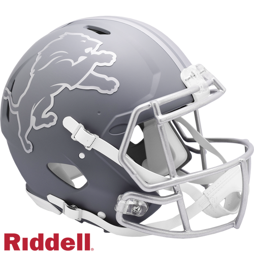 Detroit Lions Helmet Riddell Authentic Full Size Speed Style Slate Alternate - Riddell