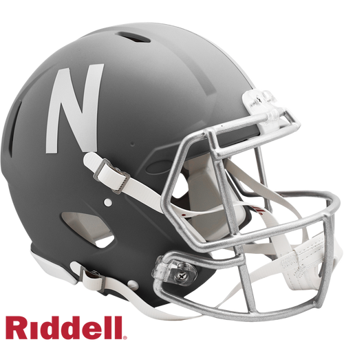 Nebraska Cornhuskers Helmet Riddell Authentic Full Size Speed Style Slate Alternate - Riddell