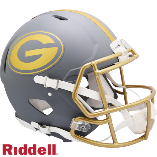 Green Bay Packers Helmet Riddell Authentic Full Size Speed Style Slate Alternate - Riddell