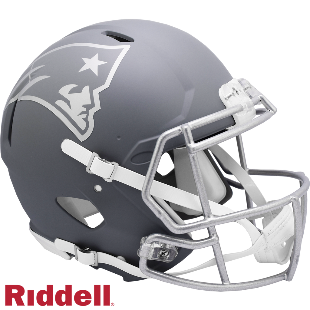 New England Patriots Helmet Riddell Authentic Full Size Speed Style Slate Alternate - Riddell