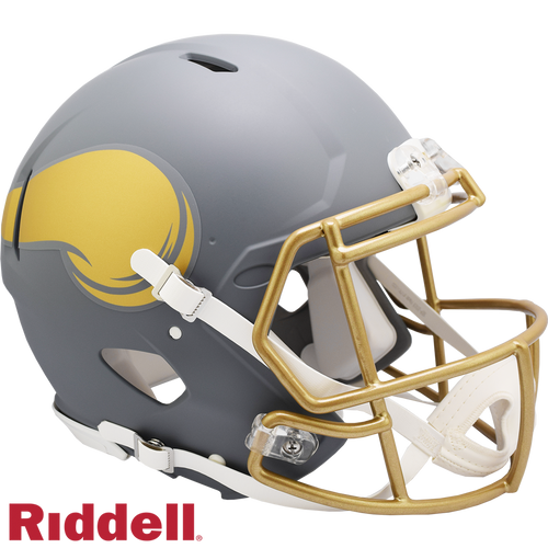 Minnesota Vikings Helmet Riddell Authentic Full Size Speed Style Slate Alternate - Riddell