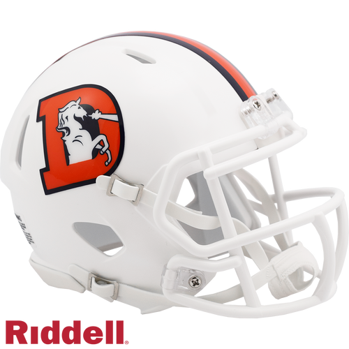 Denver Broncos Helmet Riddell Replica Mini Speed Style On-Field Alternate 2023 Snowcapped Periodic Restock - Riddell