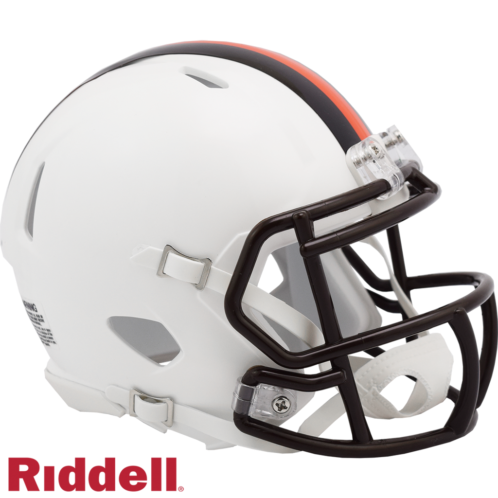 Cleveland Browns Helmet Riddell Replica Mini Speed Style On-Field Alternate 2023 White Out - Riddell