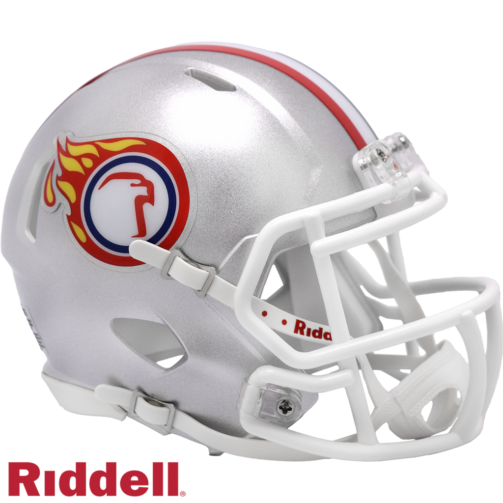 Liberty Flames Helmet Riddell Replica Mini Speed Style Silver Eagle Design - 9