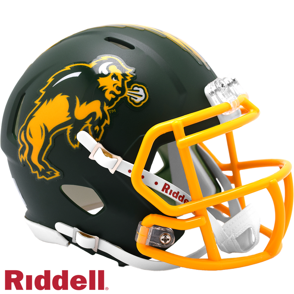 North Dakota State Bison Helmet Riddell Replica Mini Speed Style Harvest Design - 9
