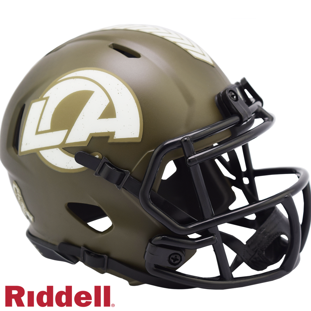 Los Angeles Rams Helmet Riddell Replica Mini Speed Style Salute To Service - Riddell