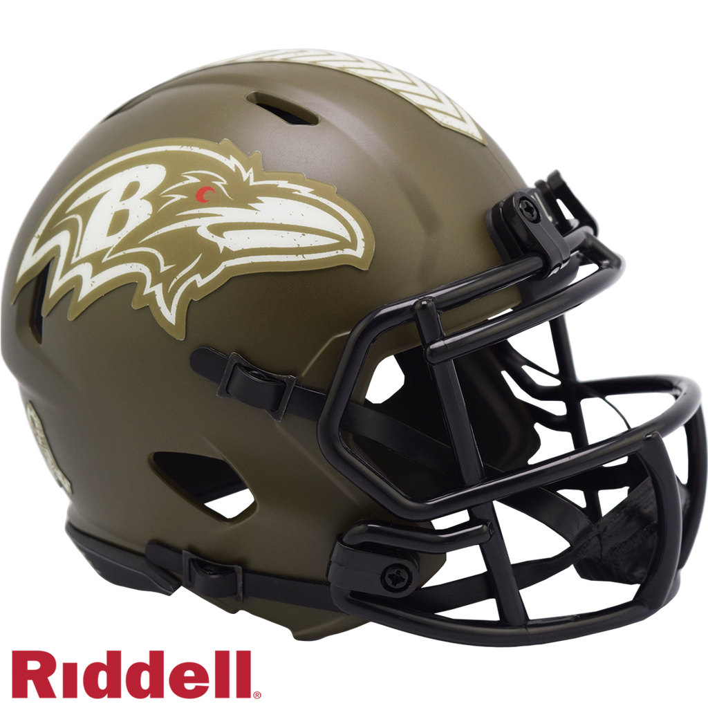 Baltimore Ravens Helmet Riddell Replica Mini Speed Style Salute To Service - Riddell