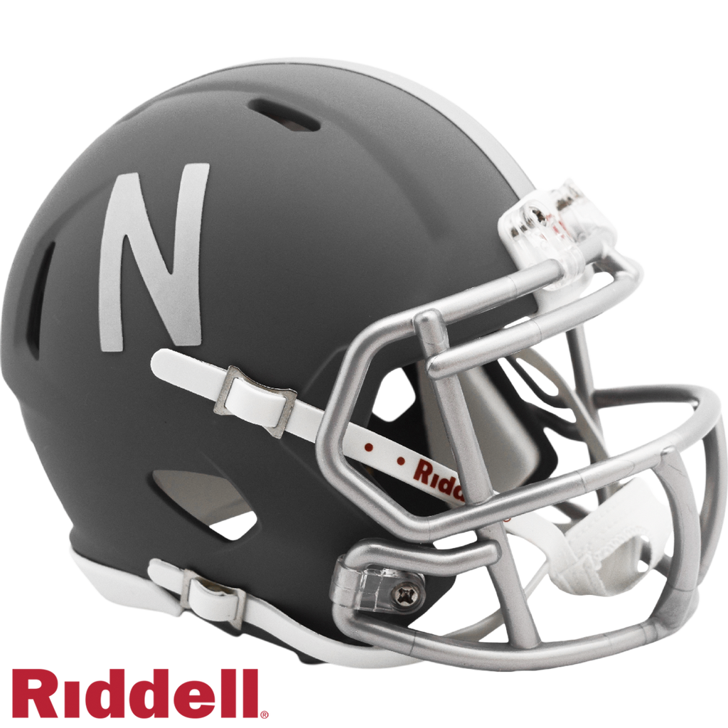 Nebraska Cornhuskers Helmet Riddell Replica Mini Speed Style Slate Alternate - 9