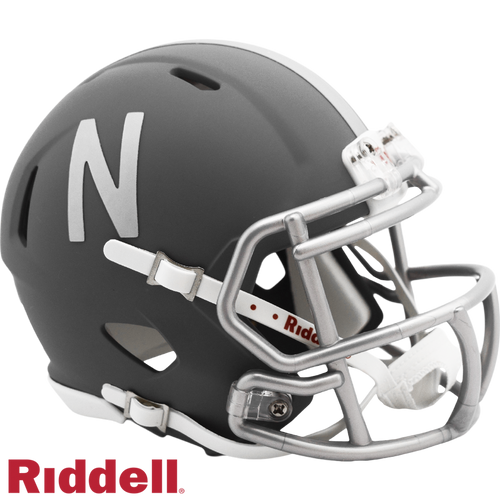 Nebraska Cornhuskers Helmet Riddell Replica Mini Speed Style Slate Alternate - Riddell