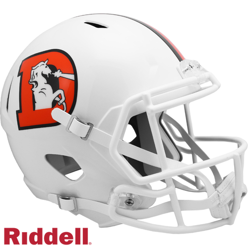 Denver Broncos Helmet Riddell Replica Full Size Speed Style On-Field Alternate 2023 Snowcapped - Riddell
