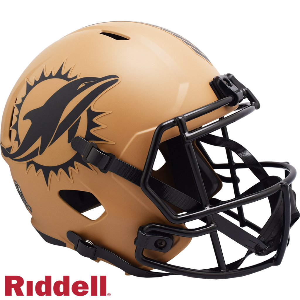 Miami Dolphins Helmet Riddell Replica Full Size Speed Style Salute To Service 2023 - Riddell