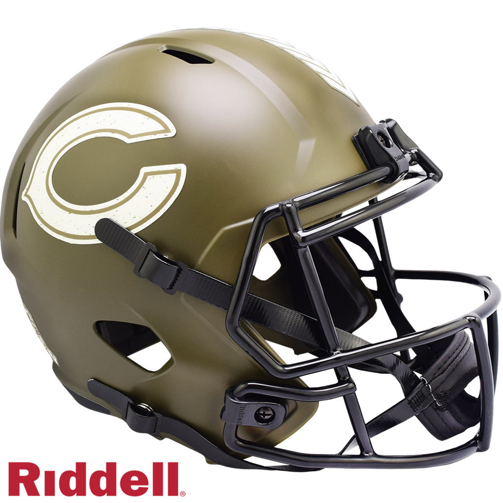 Chicago Bears Helmet Riddell Replica Full Size Speed Style Salute To Service - Riddell