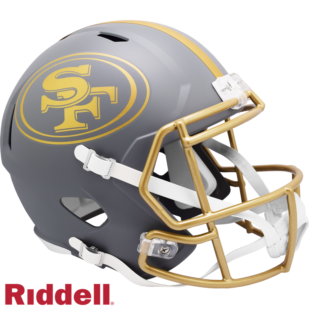 San Francisco 49ers Helmet Riddell Replica Full Size Speed Style Slate Alternate - Riddell